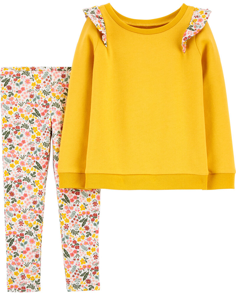 Carters Toddler Girls Yellow Flower Leggings 4T Yellow multi
